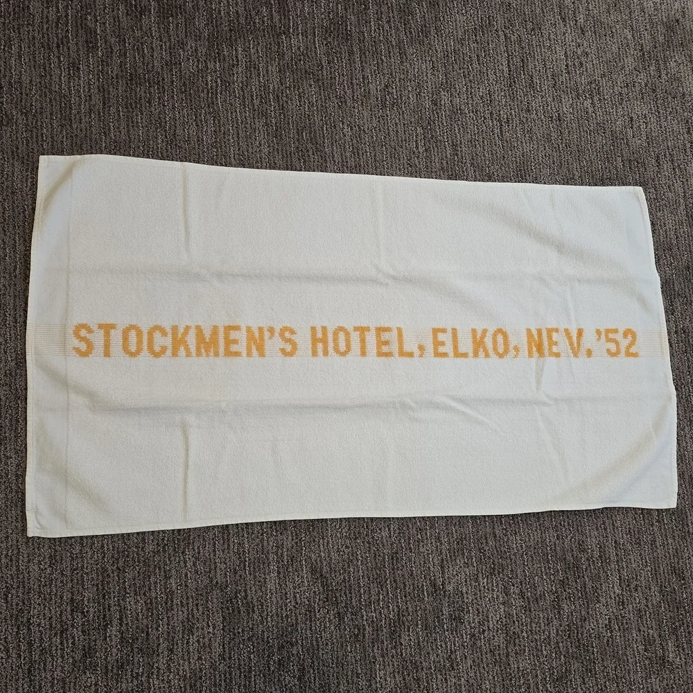 Vtg STOCKMEN'S HOTEL ELKO NEVADA '52 1952 1950s‎ Towel Bager Terry